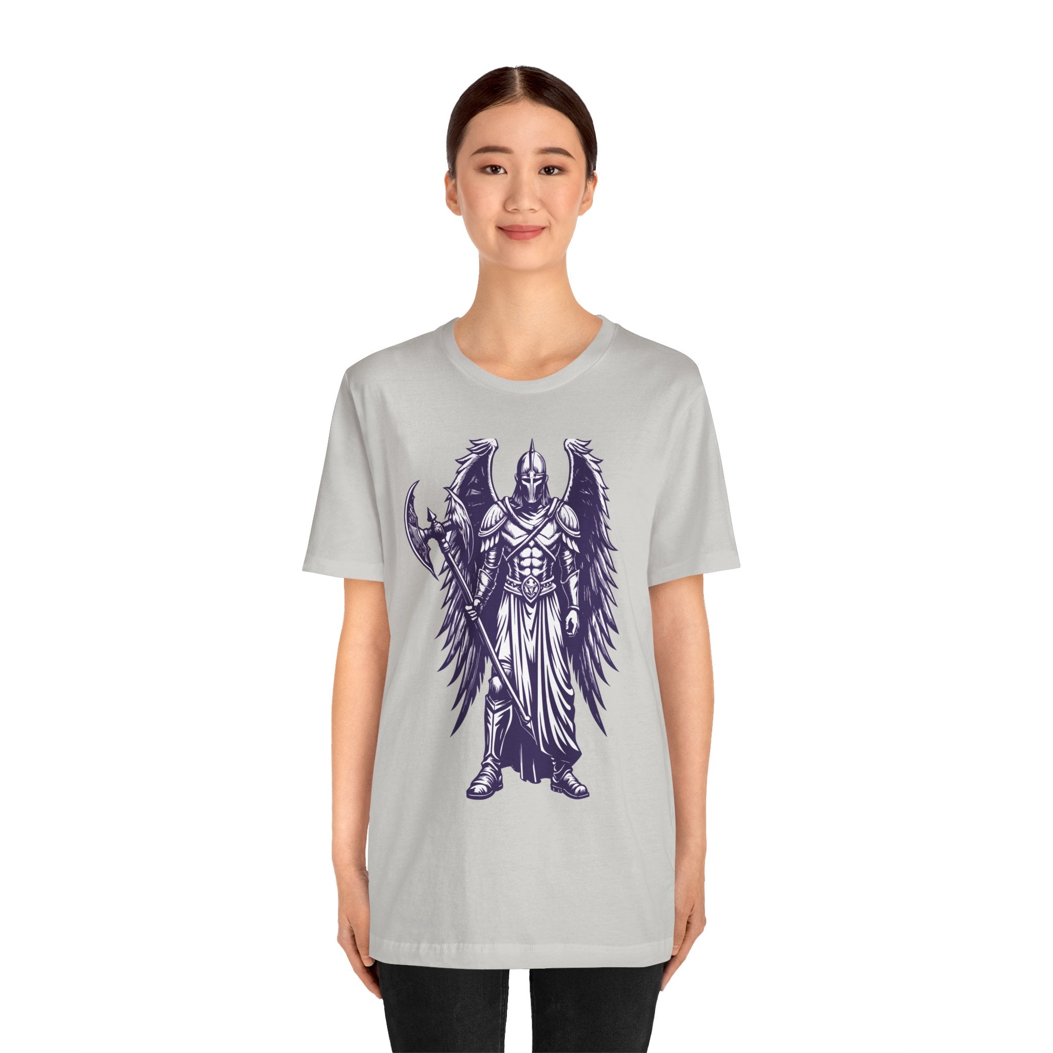 Fallen Angel Warrior T-Shirt | Gothic Fantasy Winged Knight Tee