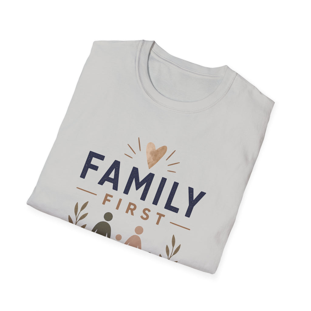 Family First T-Shirt | Matching Family Shirt | Cute Family Graphic Tee | Gift for Mom Dad Kids | Minimalist Family Shirt