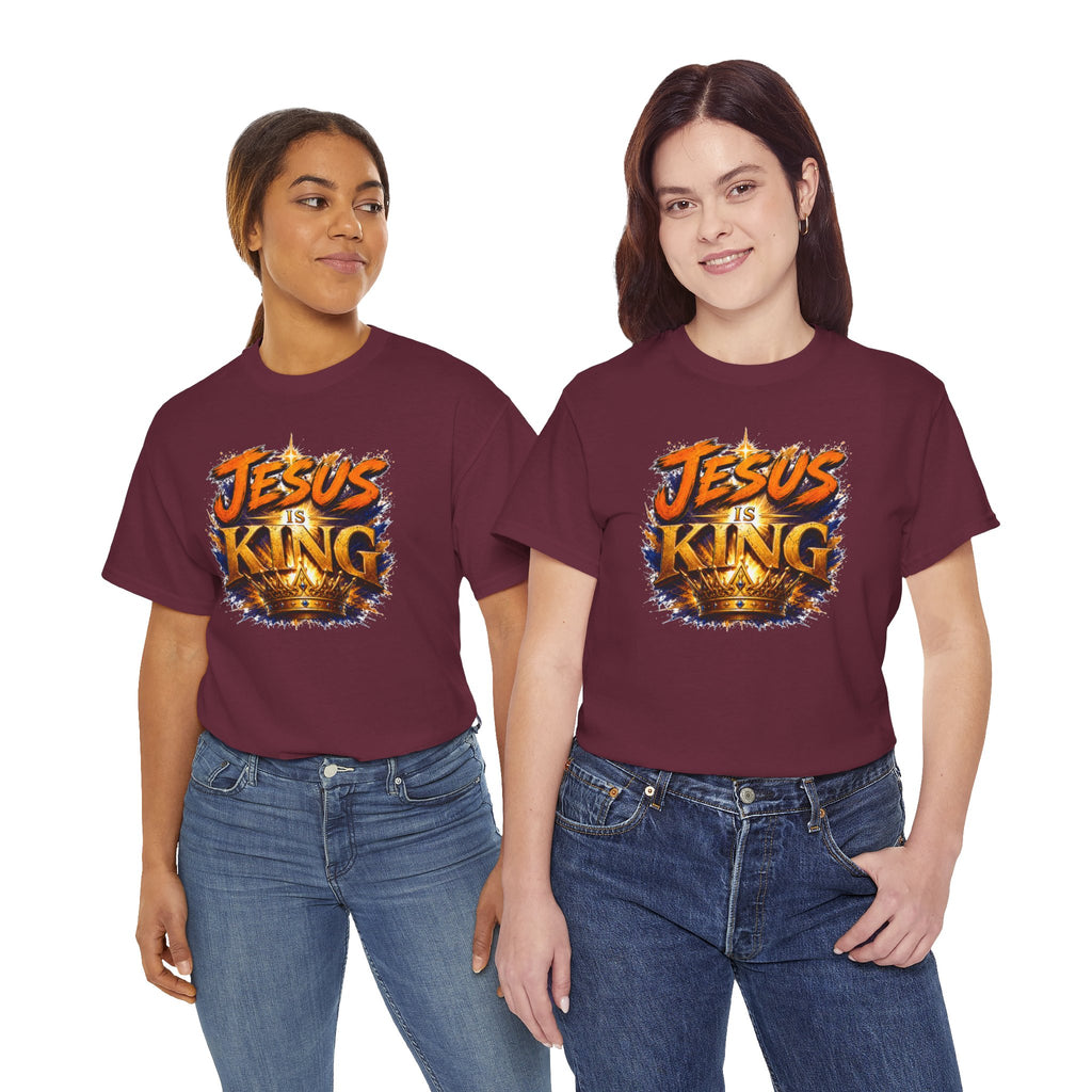 Jesus Is King Christian T-Shirt | Crown Graphic Tee | Religious Unisex Shirt | Faith Apparel | Christian Gift for Men & Women