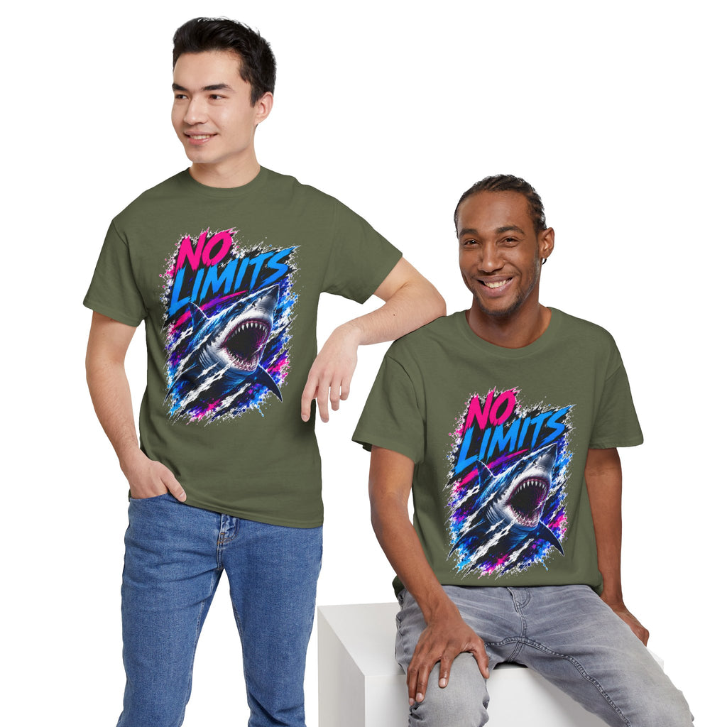 No Limits Shark T-Shirt | Great White Shark Graphic Tee | Unisex Streetwear Shirt | Ocean Lover Gift | Bold Shark Art Tee