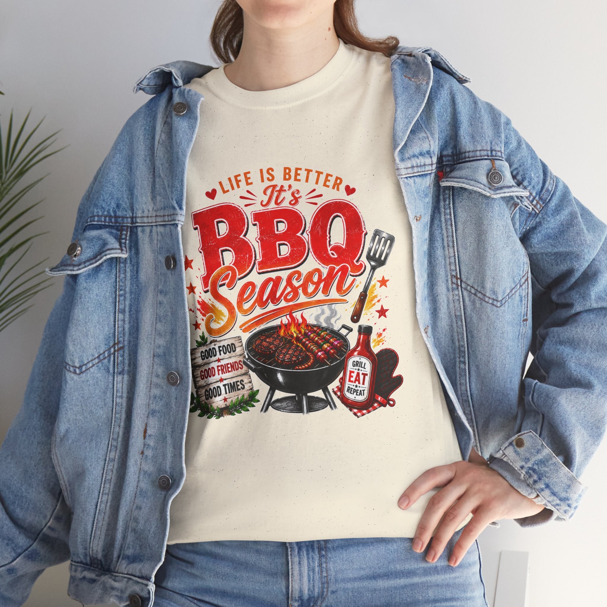 BBQ Season T-Shirt | Life Is Better It's BBQ Season Tee | Funny Grill Shirt | Summer Cookout Shirt | Barbecue Lover Gift | Backyard BBQ Tee