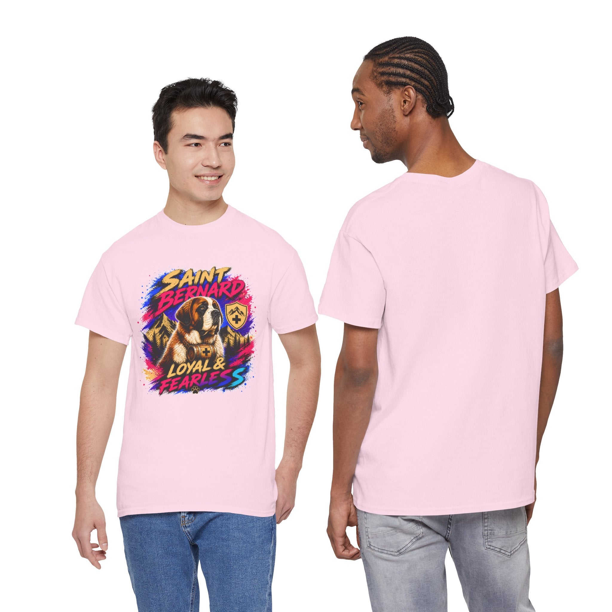 Saint Bernard Dog Shirt, Loyal & Fearless T-Shirt, Colorful Saint Bernard Tee, Dog Lover Gift, Unisex Graphic Tee