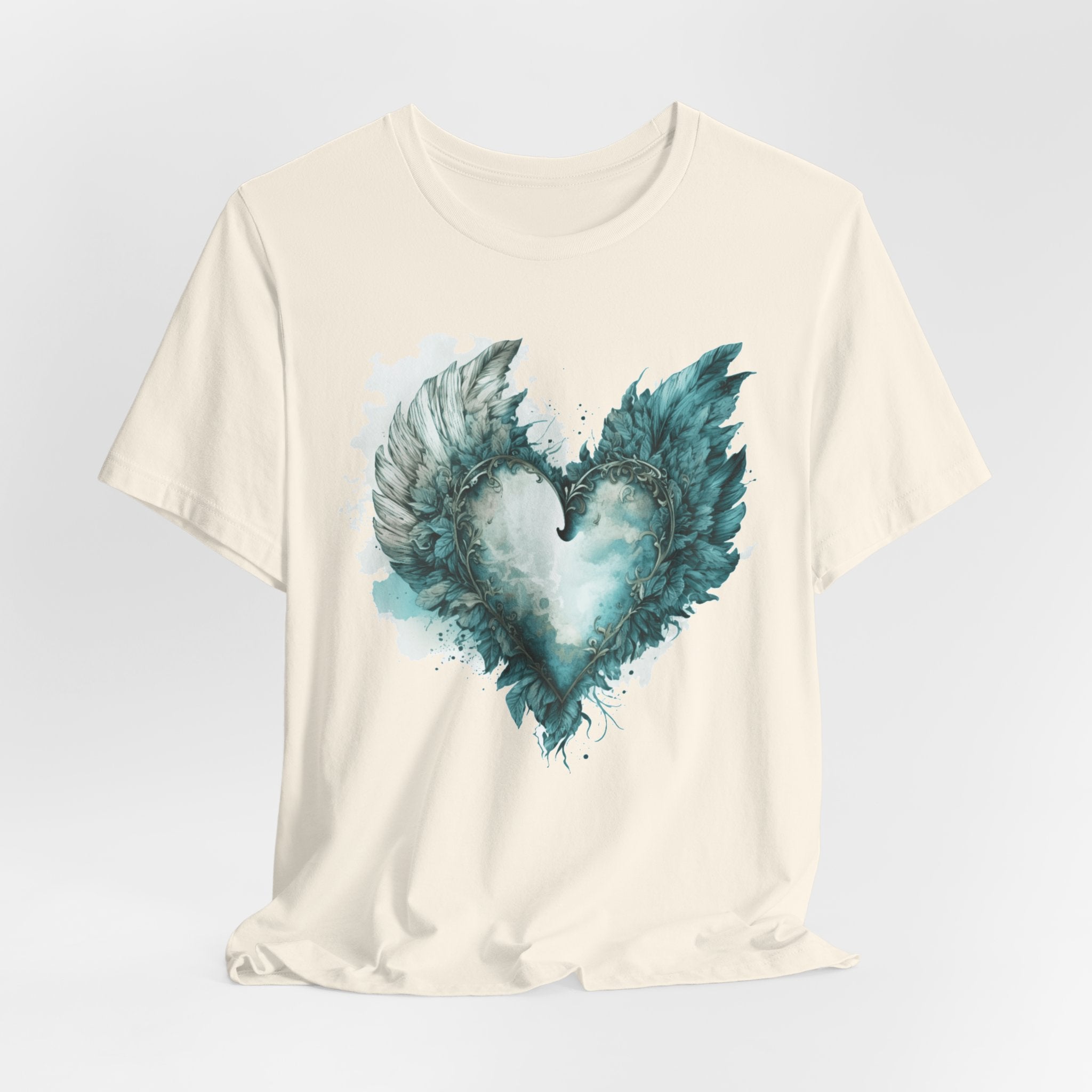Winged Heart T-Shirt, Watercolor Heart with Wings Shirt, Aesthetic Graphic Tee, Unisex Vintage Style Shirt