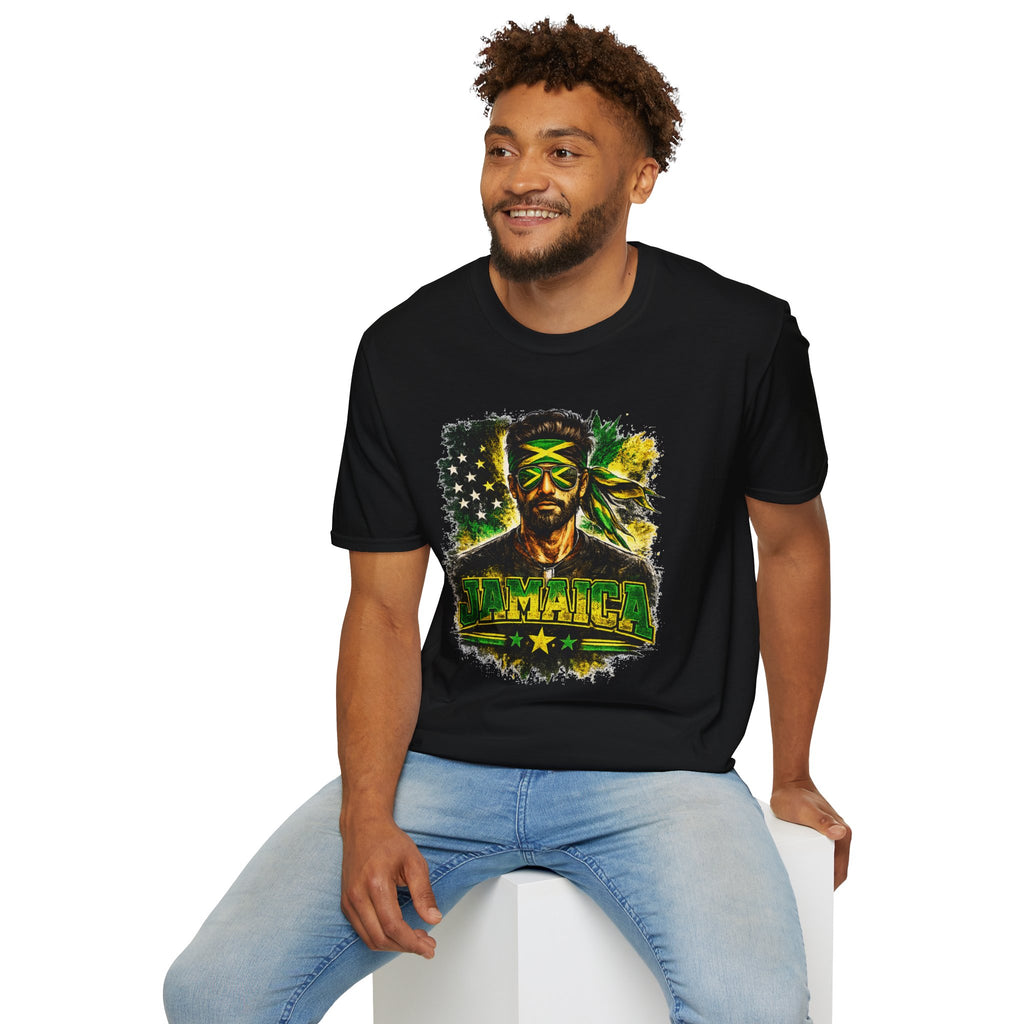 Jamaican Flag Portrait T-Shirt — Reggae Vibe Graphic Tee