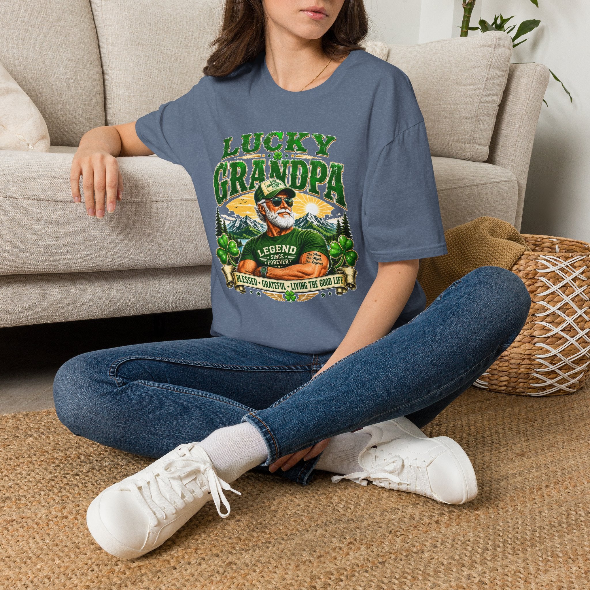 Lucky Grandpa T-Shirt | Funny Grandpa Gift | Vintage Lucky Grandfather Shirt | St. Patrick's Day Tee | Gift for Grandpa | Lucky Irish Tee