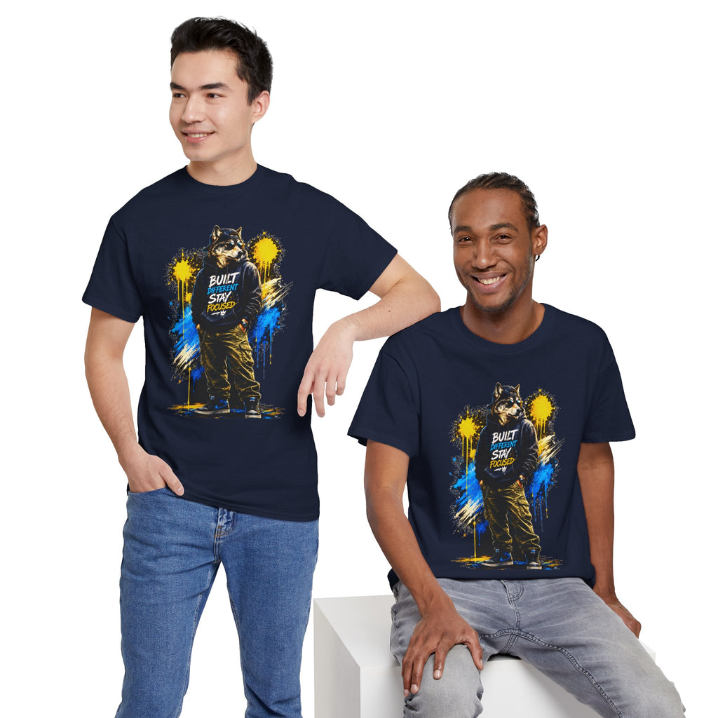 Raccoon Street Art Tee — "Built Not Born" Graphic T-Shirt