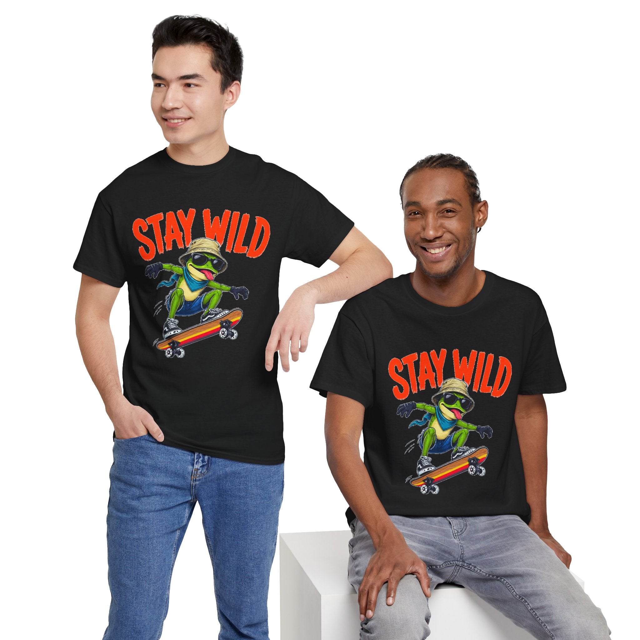 Stay Wild Frog Skateboard Shirt, Funny Frog T-Shirt, Skater Graphic Tee, Retro Frog Shirt, Cool Unisex Streetwear Tee