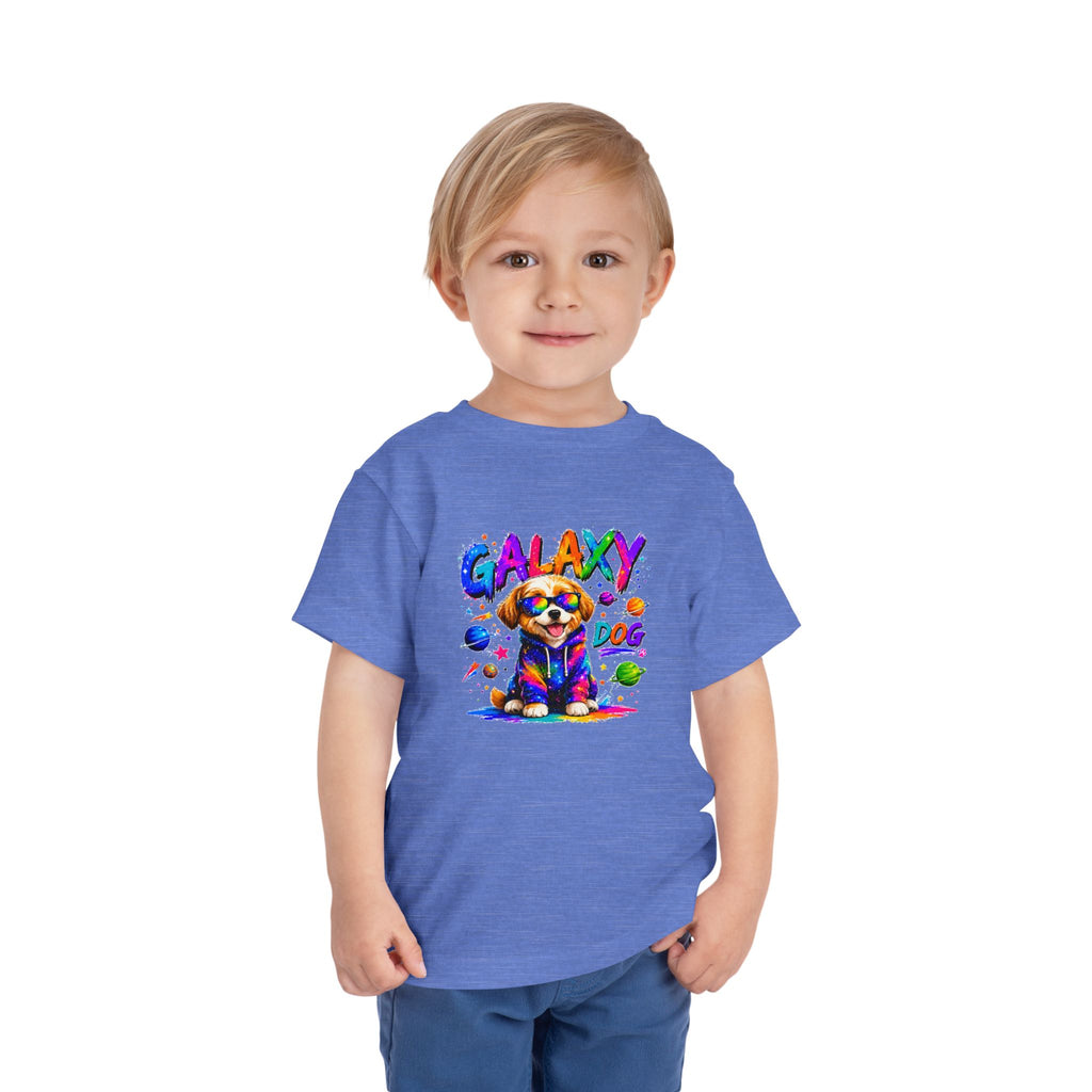 Galaxy Dog Toddler Shirt, Space Puppy Toddler Tee, Colorful Dog Kids Shirt, Cute Galaxy Puppy Tee, Rainbow Space Dog Gift for Boys Girls