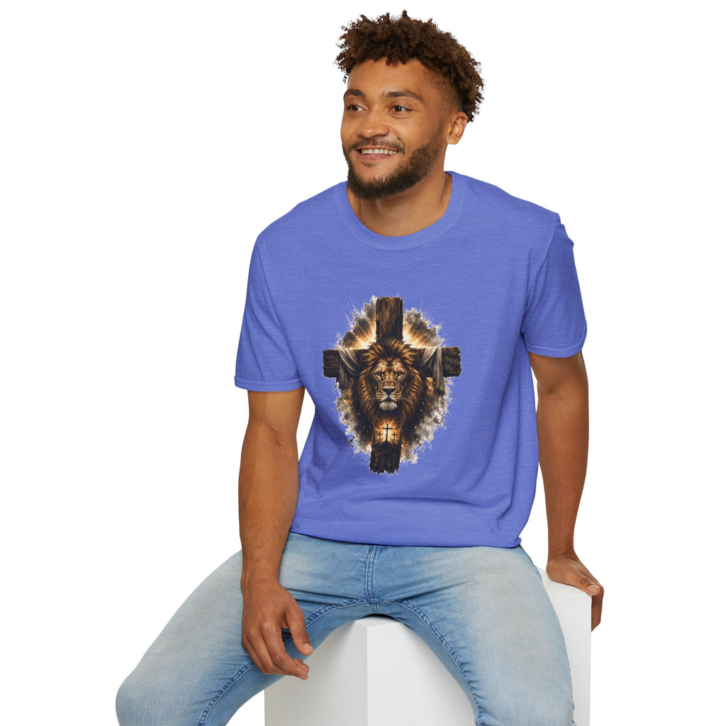 Lion Cross T-Shirt, Christian Faith Shirt, Lion of Judah Graphic Tee, Religious Gift