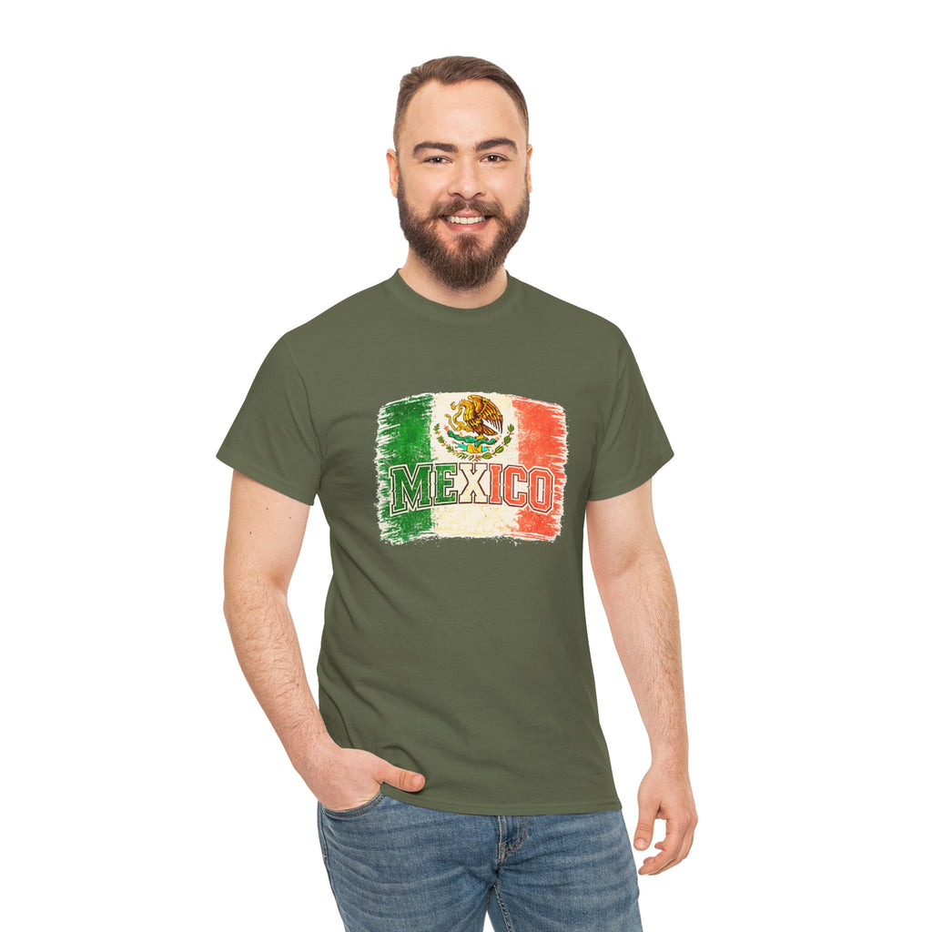 Mexico Flag Vintage T-Shirt — Distressed Mexican Emblem Tee