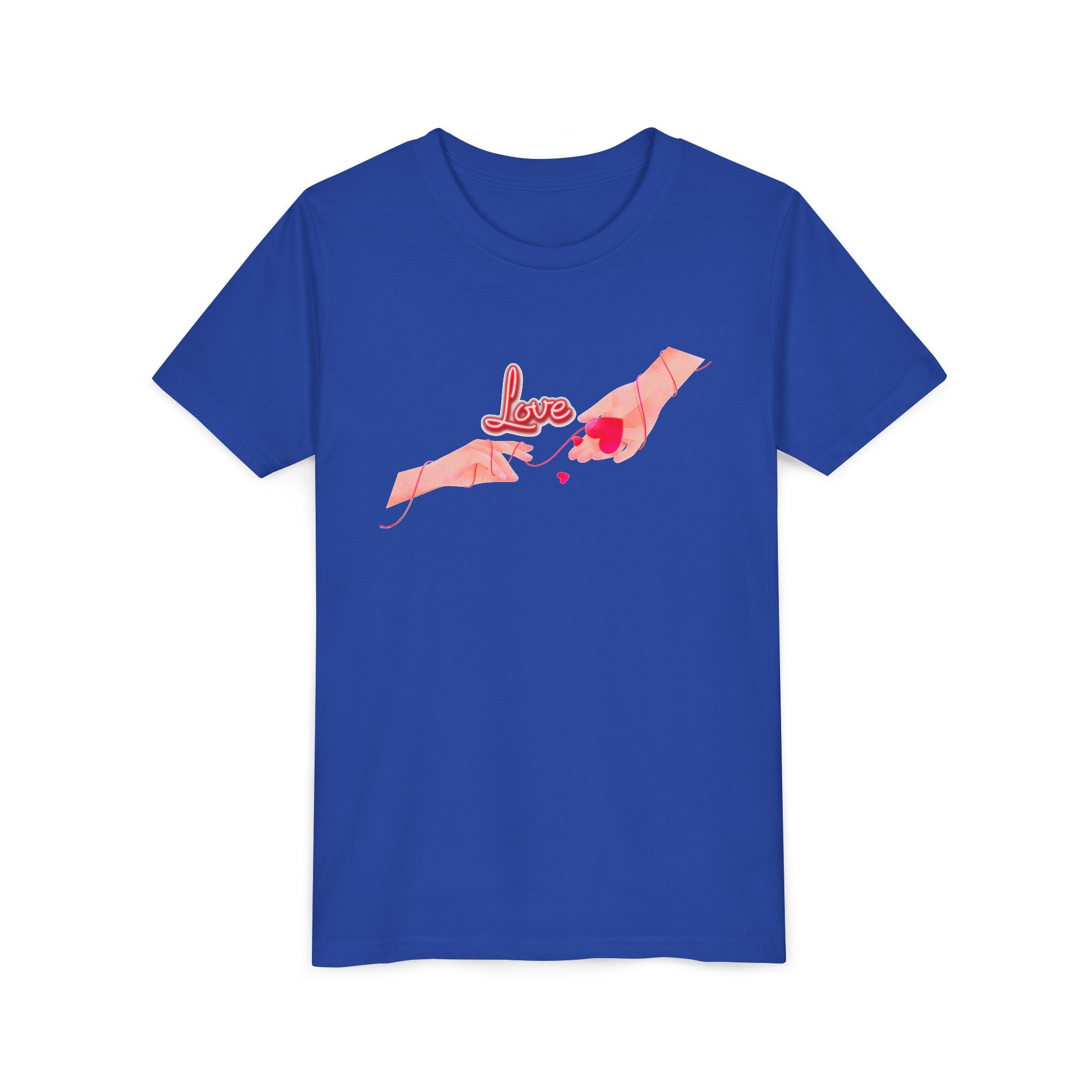 Youth Tee — Pink Hands Love Design (Valentine’s Day, Cute Kid Graphic)