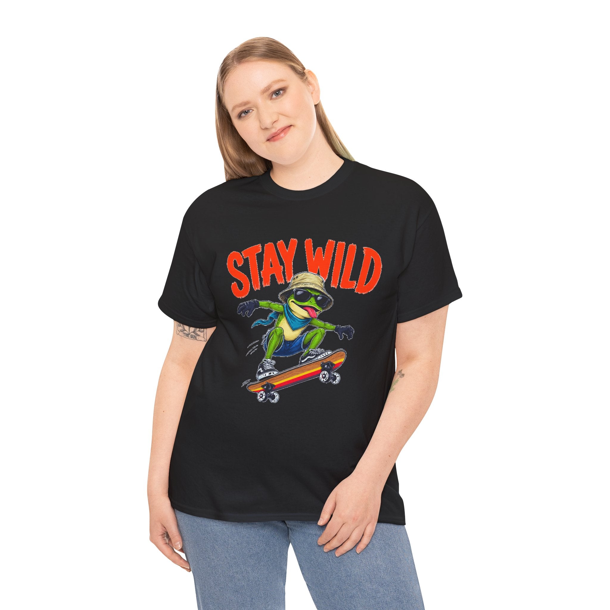 Stay Wild Frog Skateboard Shirt, Funny Frog T-Shirt, Skater Graphic Tee, Retro Frog Shirt, Cool Unisex Streetwear Tee