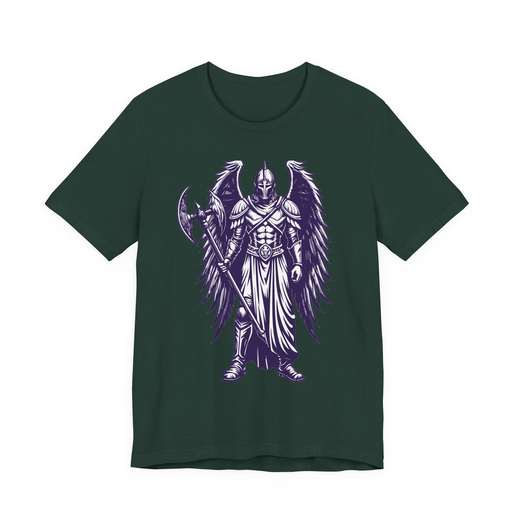 Fallen Angel Warrior T-Shirt | Gothic Fantasy Winged Knight Tee