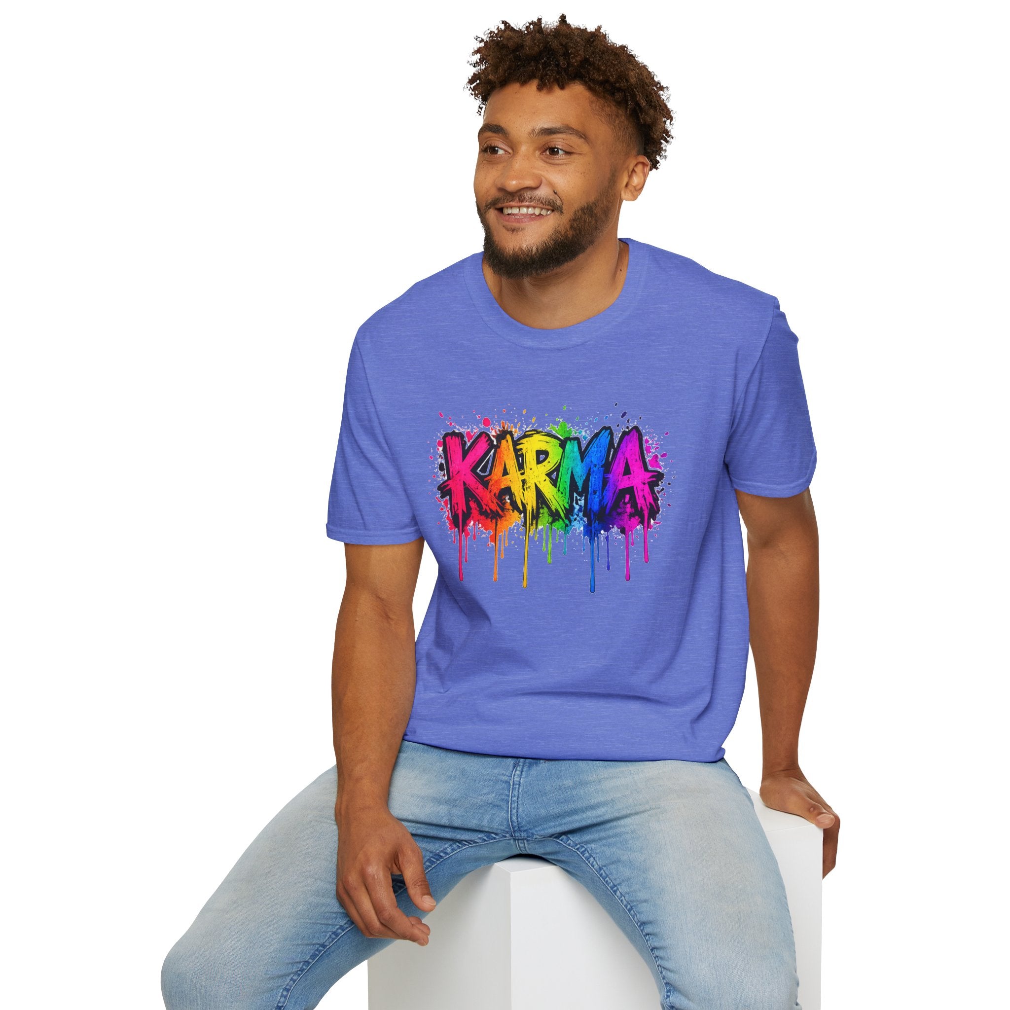 Karma Rainbow Drip Shirt, Funny Graphic Tee, Colorful Streetwear T-Shirt, Unisex Casual Tee, Gift Idea
