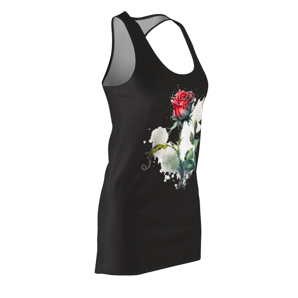 Rose Watercolor Racerback Dress — Red Bloom Graphic