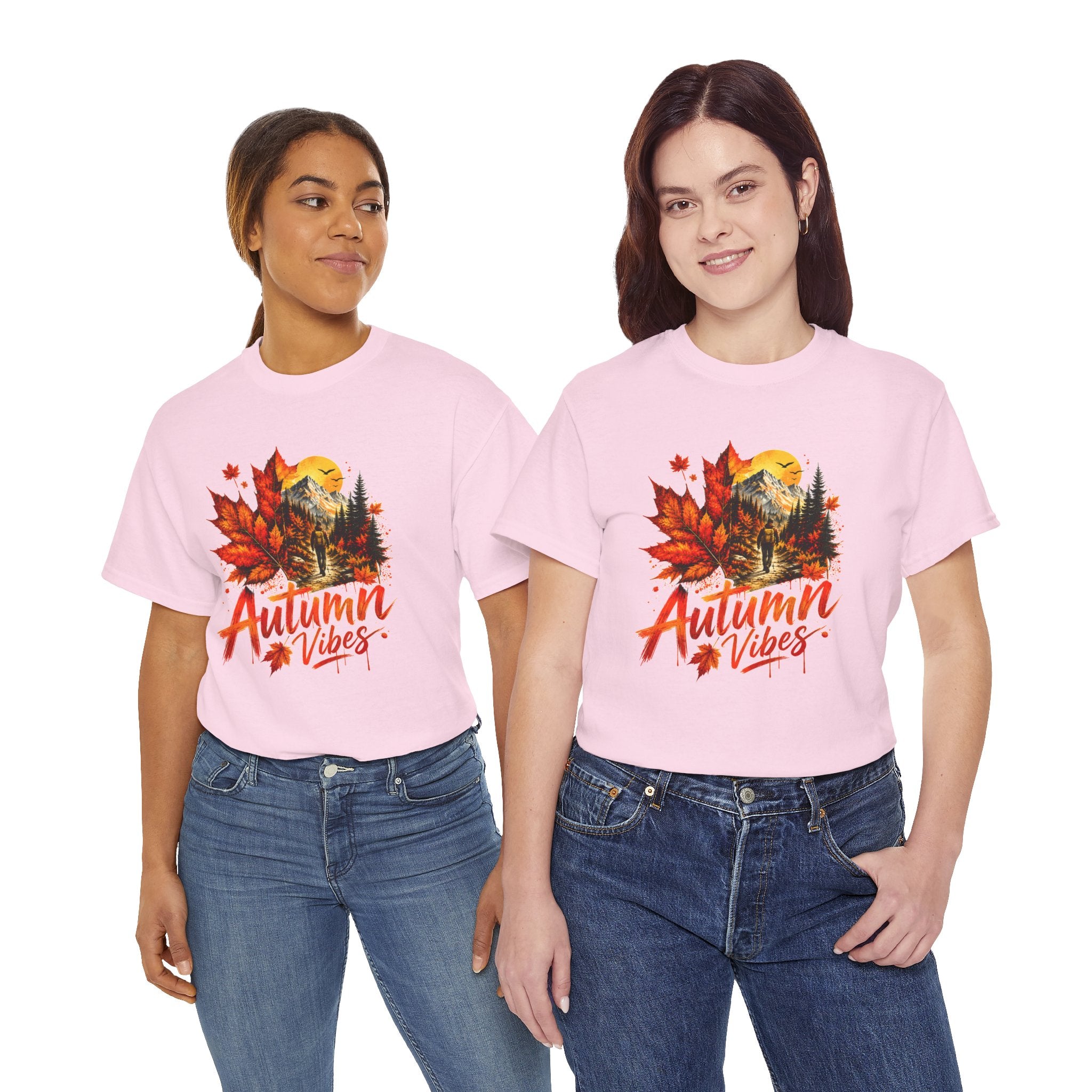 Autumn Vibes Shirt Fall Graphic Tee Colorful Leaves Nature T Shirt Cozy Fall Outfit