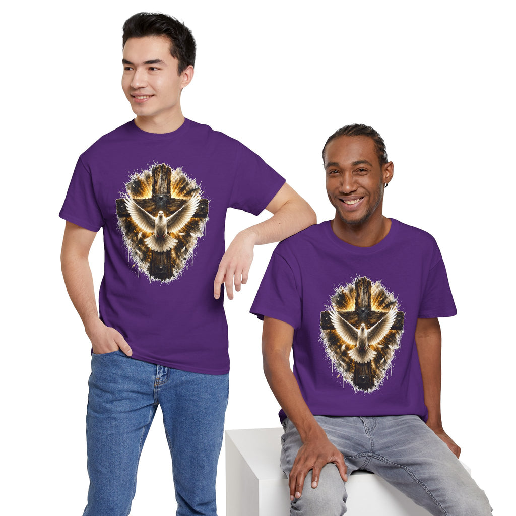 Christian Dove Cross T-Shirt | Holy Spirit Shirt | Faith Graphic Tee | Religious Gift | Bible Believer Shirt | Unisex Christian Tee