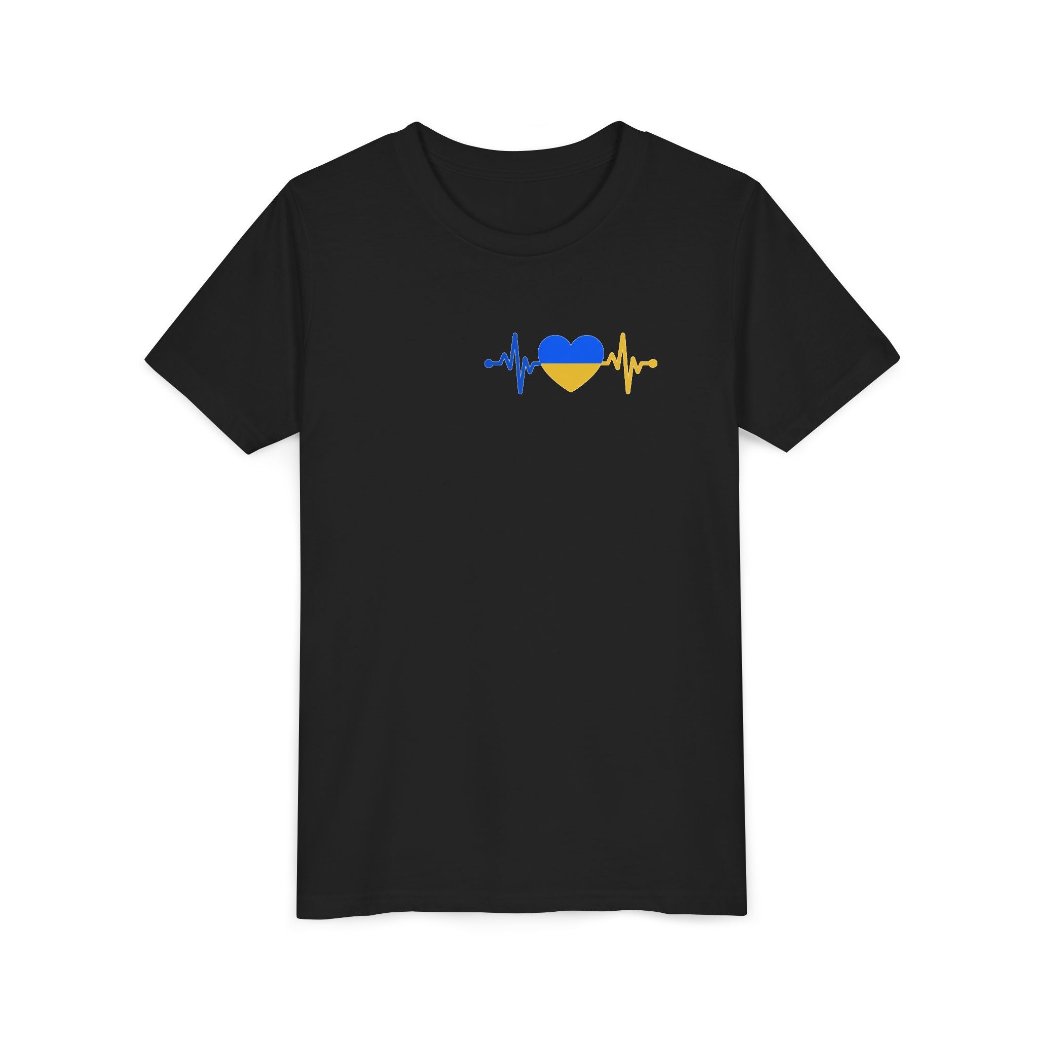 Youth Tee — Love Ukraine Heartbeat Kids Shirt
