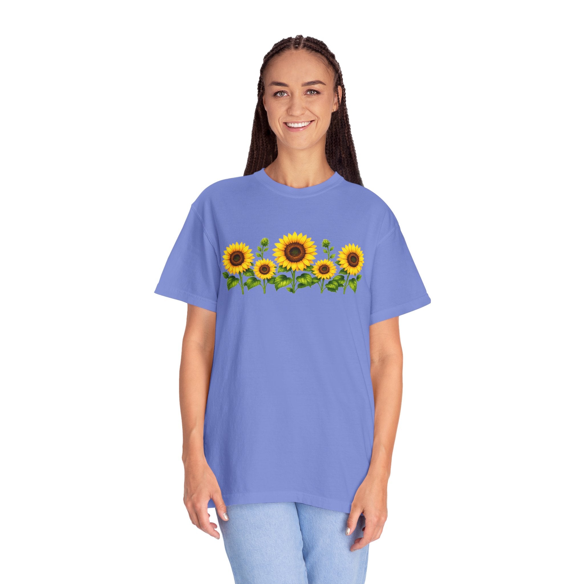 Sunflower Shirt for Women, Sunflower T-Shirt, Floral Graphic Tee, Botanical Shirt, Wildflower Tee, Comfort Colors 1717