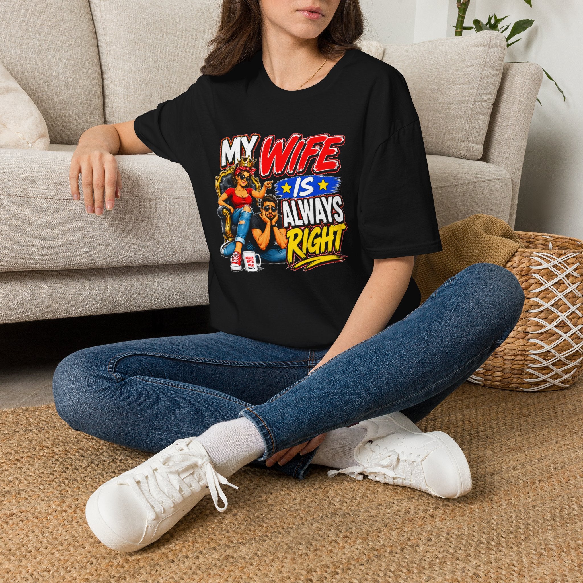 My Wife Is Always Right Shirt, Funny Wife T-Shirt, Husband Gift, Marriage Humor Tee, Couples Shirt, Anniversary Gift for Wife, Funny Graphic Tee
