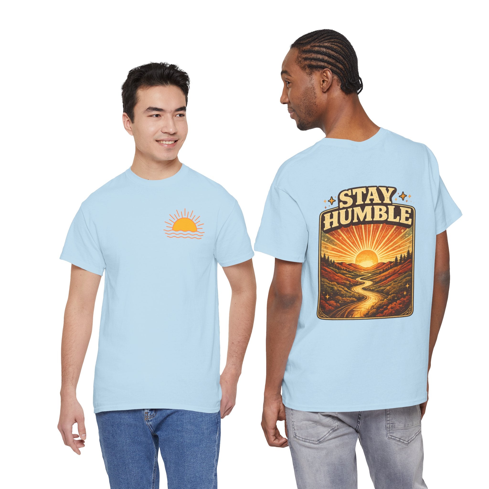 Stay Humble Sunset Tee - Retro Sunrise Graphic T-Shirt