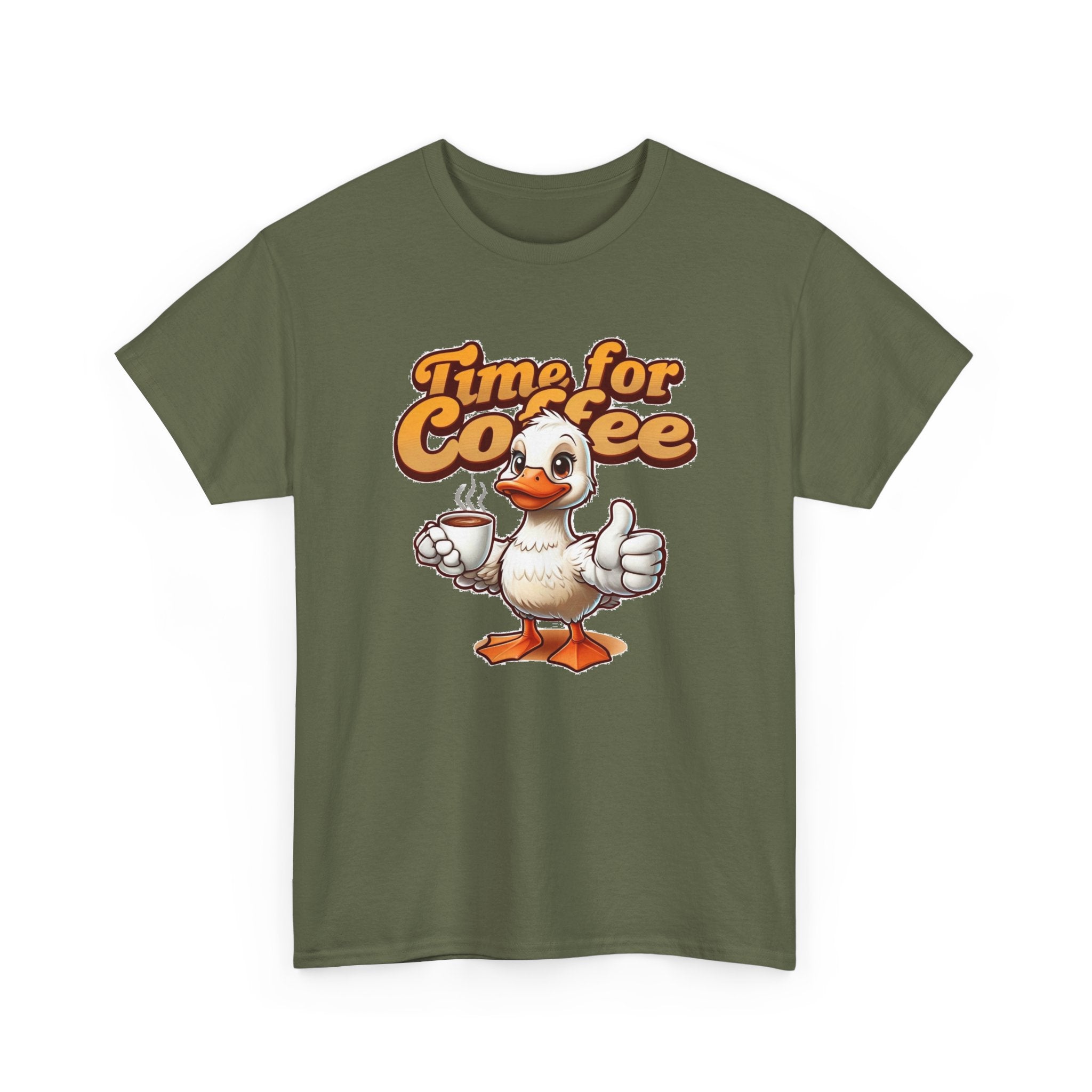 Time for Coffee Duck Shirt, Funny Duck T-Shirt, Cute Animal Graphic Tee, Coffee Lover Shirt, Unisex Funny Tee, Gift Idea