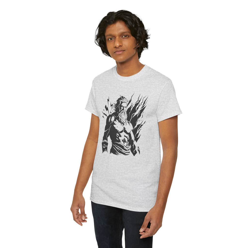 Greek God Zeus Illustration T‑Shirt — Mythic Lightning God Tee