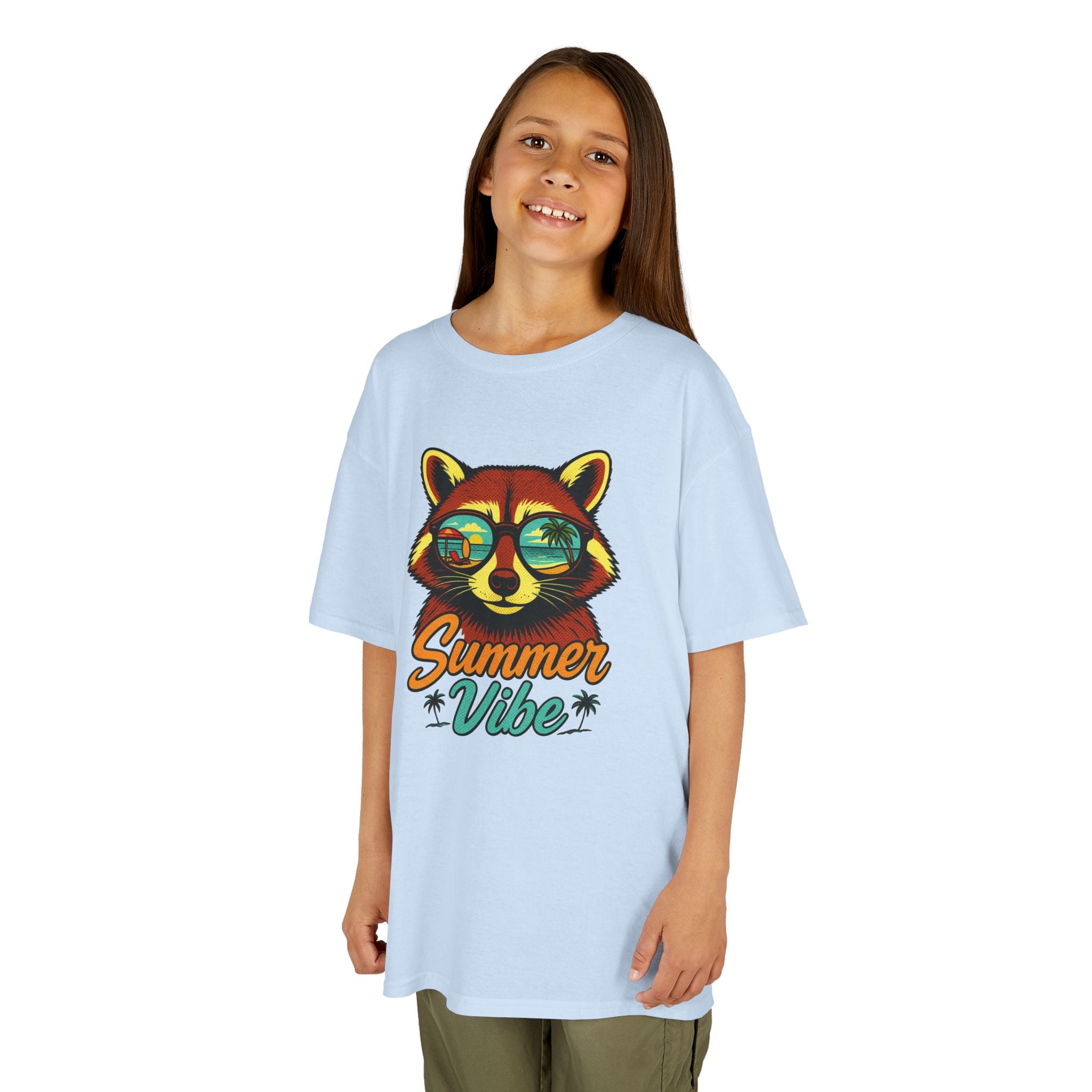 Kids Tee - 'Summer Vibe' Sunglasses Raccoon Graphic