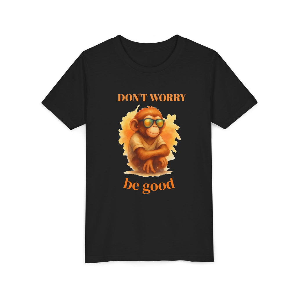Funny Monkey T-Shirt “Don’t Worry Be Good”, Cute Animal Tee, Kids Graphic Shirt, Cool Monkey Shirt, Gift for Kids