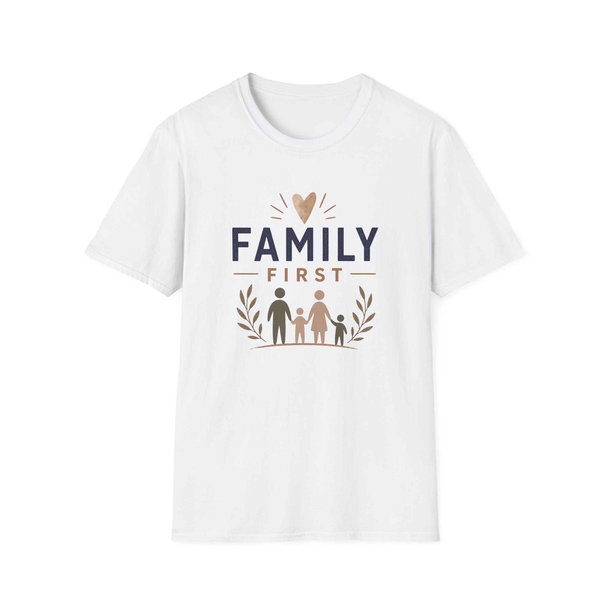 Family First T-Shirt | Matching Family Shirt | Cute Family Graphic Tee | Gift for Mom Dad Kids | Minimalist Family Shirt