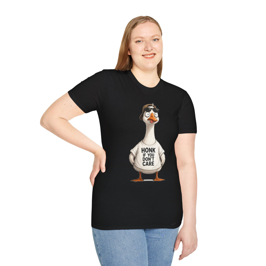 Funny Goose Shirt Honk If You Don’t Care T-Shirt Meme Graphic Tee Unisex Funny Animal Shirt Sarcastic Humor Gift Casual Tee