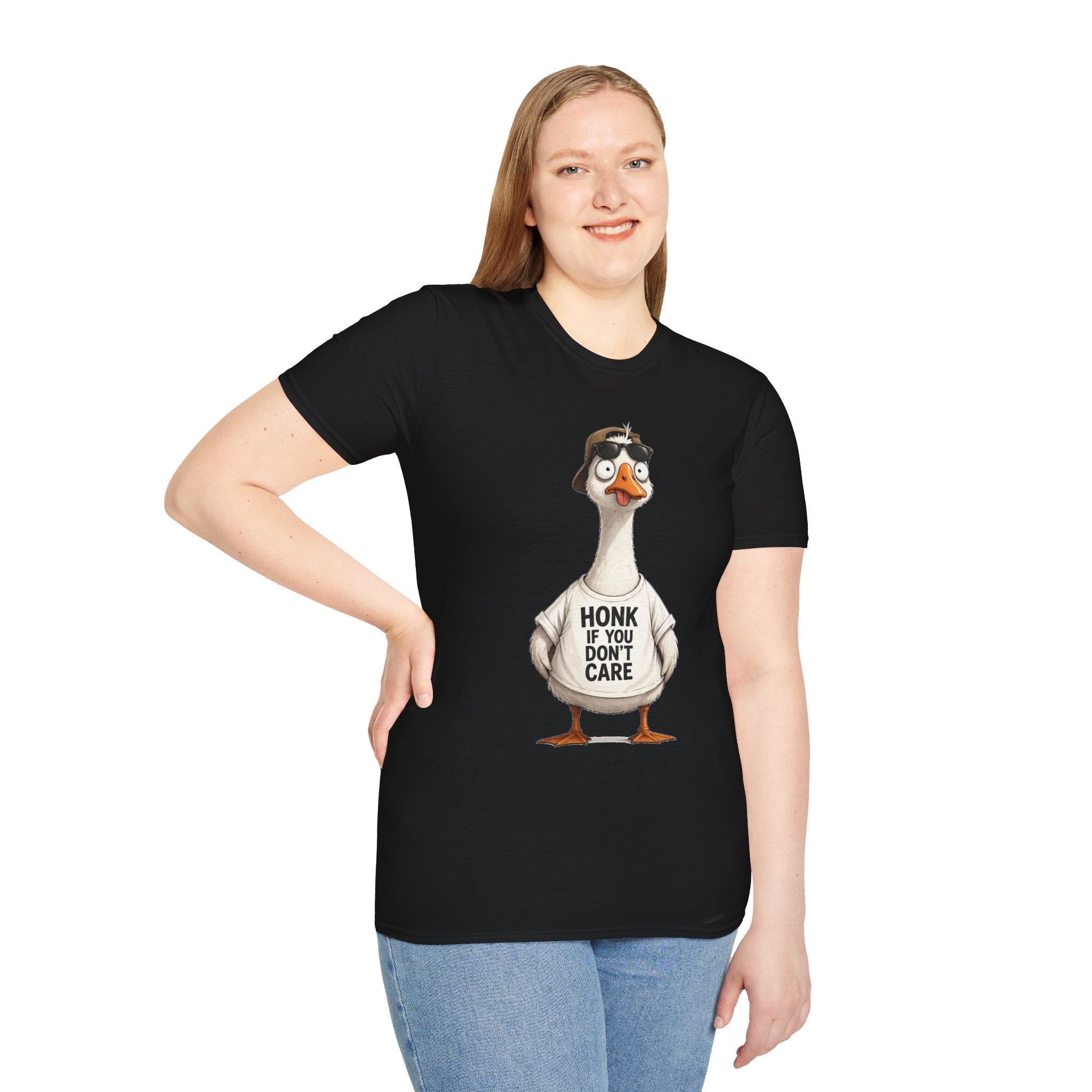 Funny Goose Shirt Honk If You Don’t Care T-Shirt Meme Graphic Tee Unisex Funny Animal Shirt Sarcastic Humor Gift Casual Tee