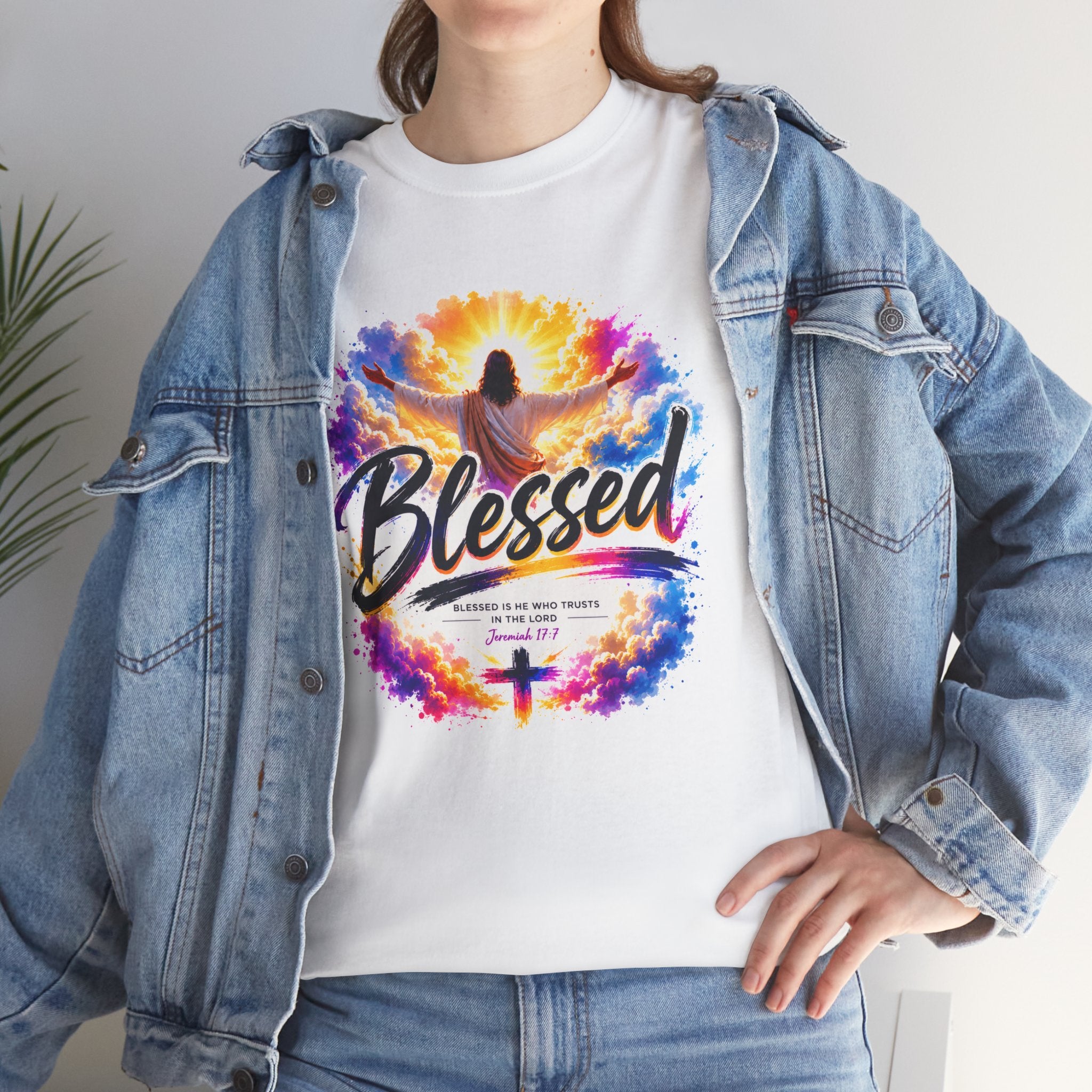 Blessed Christian T-Shirt, Faith Cross Shirt, Religious Graphic Tee, Jesus Lover Gift, Inspirational Unisex Christian Shirt