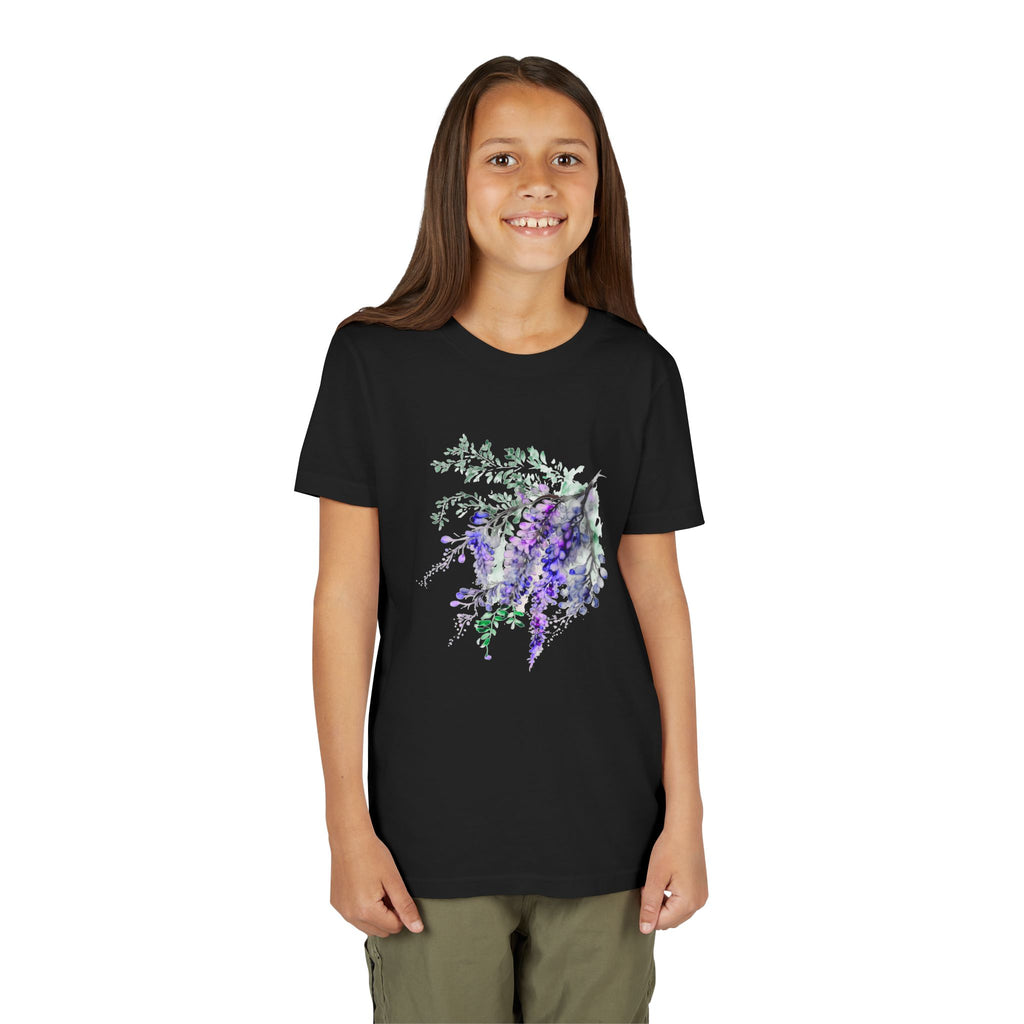 Youth Tee - Watercolor Wisteria Floral Shirt