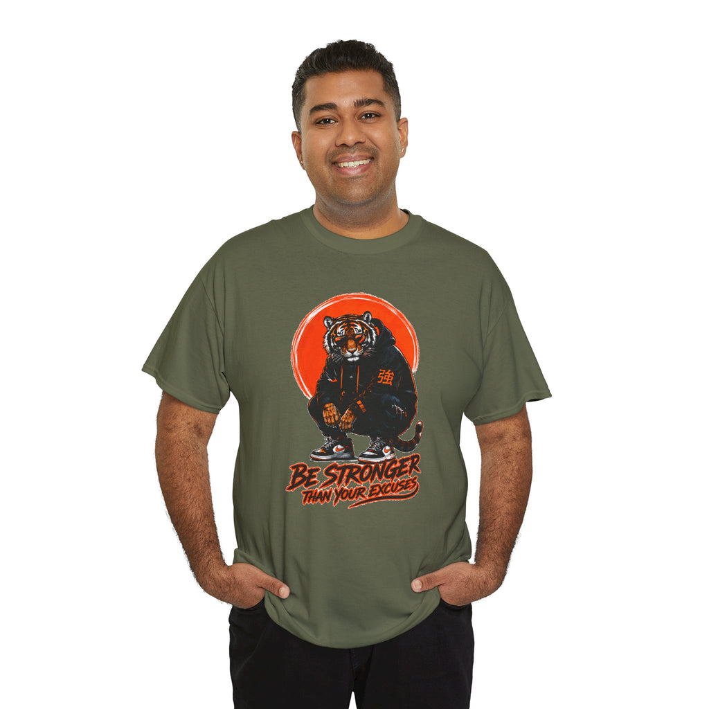 Tiger Graphic Tee — "Be Stronger Than Your Doubts" Motivational T-Shirt