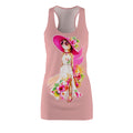 Floral Cat Racerback Dress for Women | Cute Summer Sundress | Boho Cat Print Casual Beach Dress | Gift for Cat Lovers