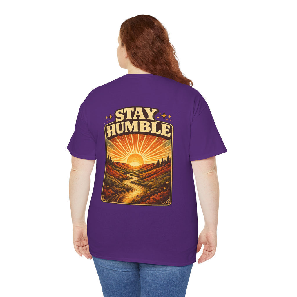 Stay Humble Sunset Tee - Retro Sunrise Graphic T-Shirt