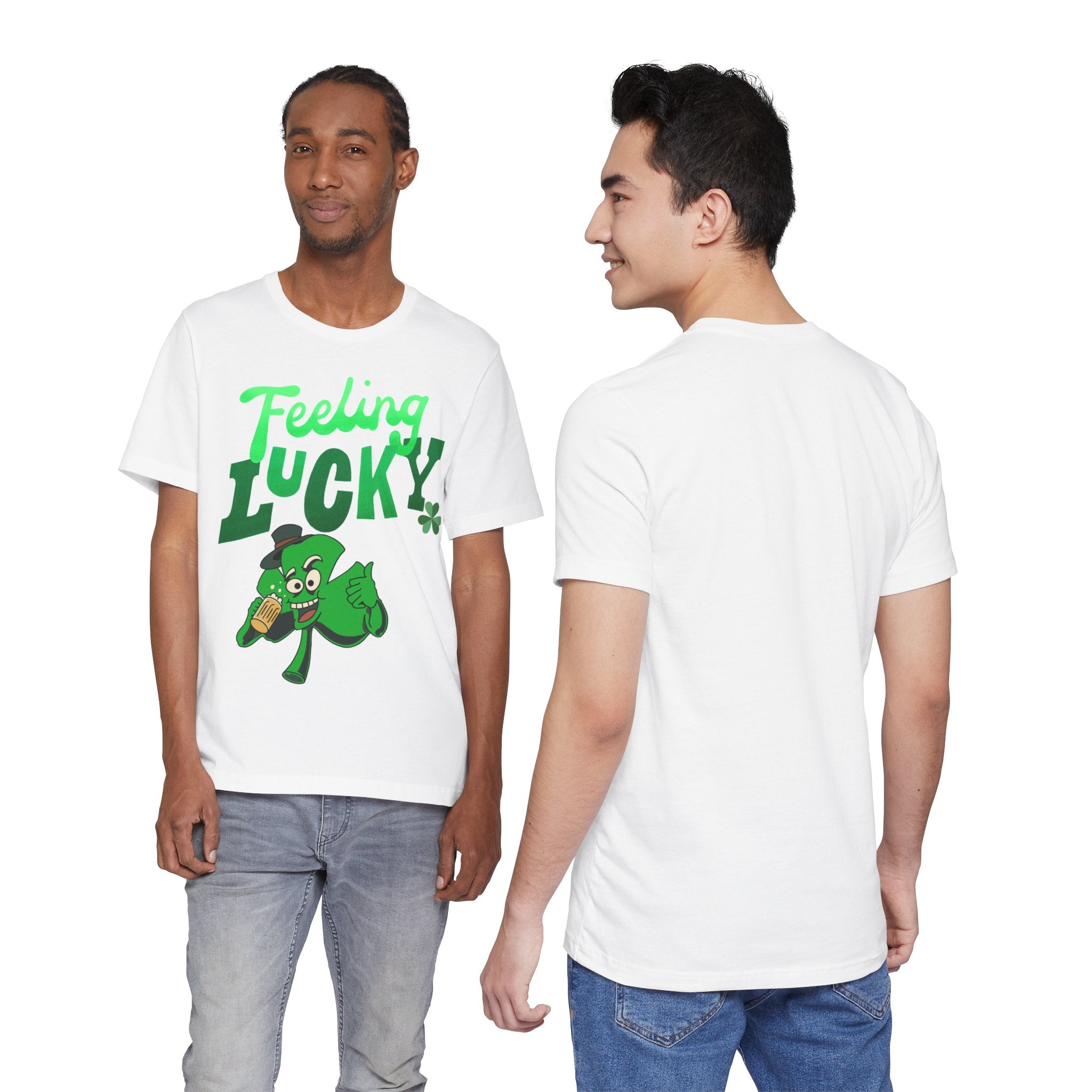 Feeling Lucky St. Patrick's Day T-Shirt — Shamrock Leprechaun Graphic Tee