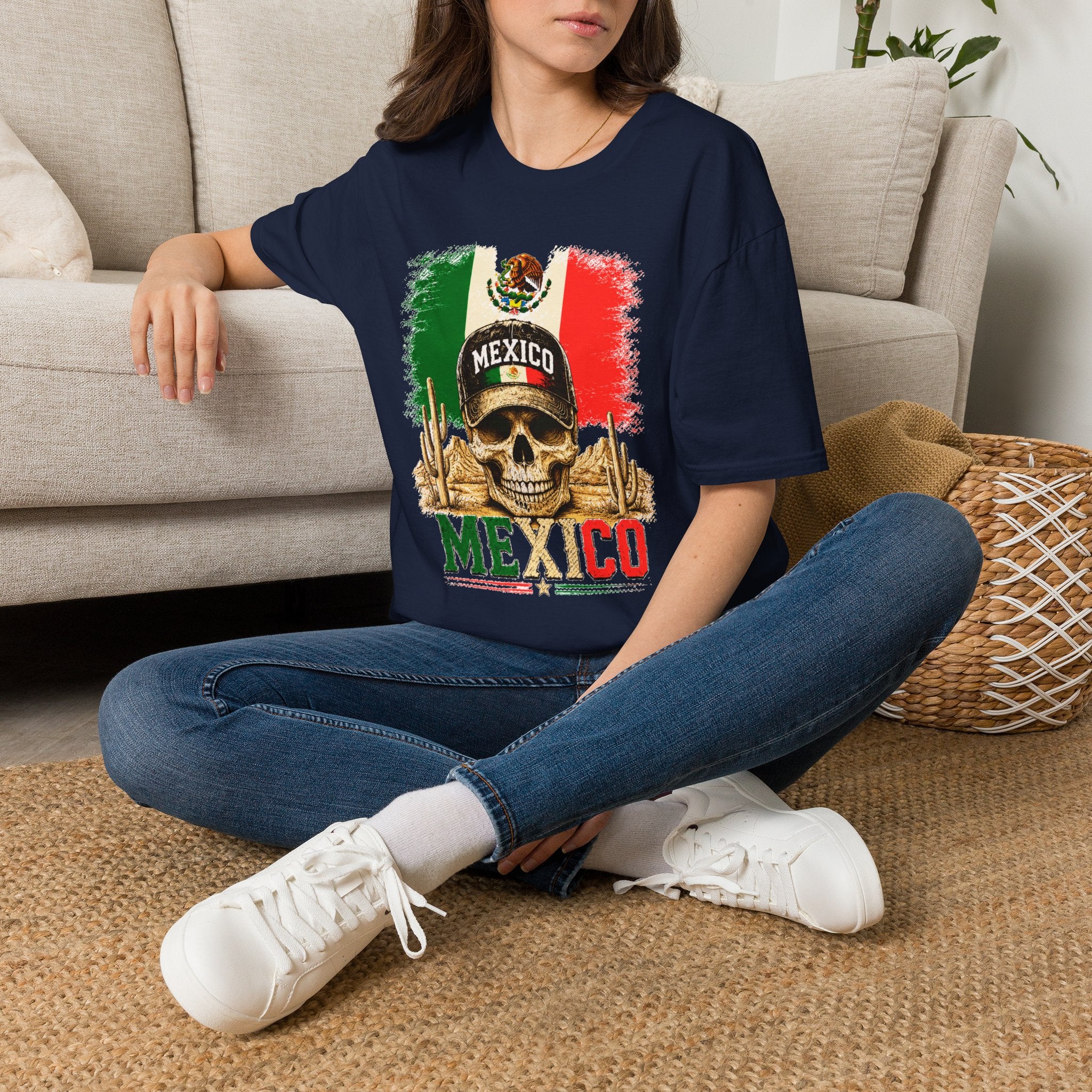Mexico Flag Skull T-Shirt, Vintage Mexican Skull Shirt, Dia De Los Muertos Tee, Patriotic Mexico Graphic Tee, Gift for Men Women