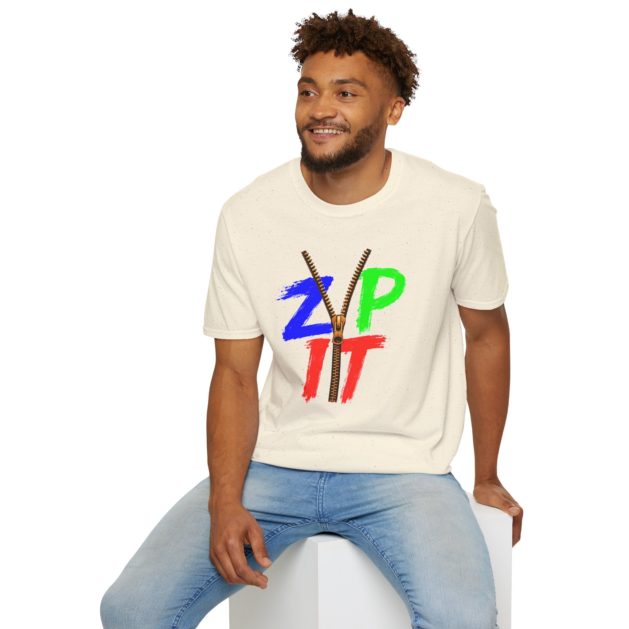 Zip It T-Shirt — Bold Color Zipper Graphic Tee