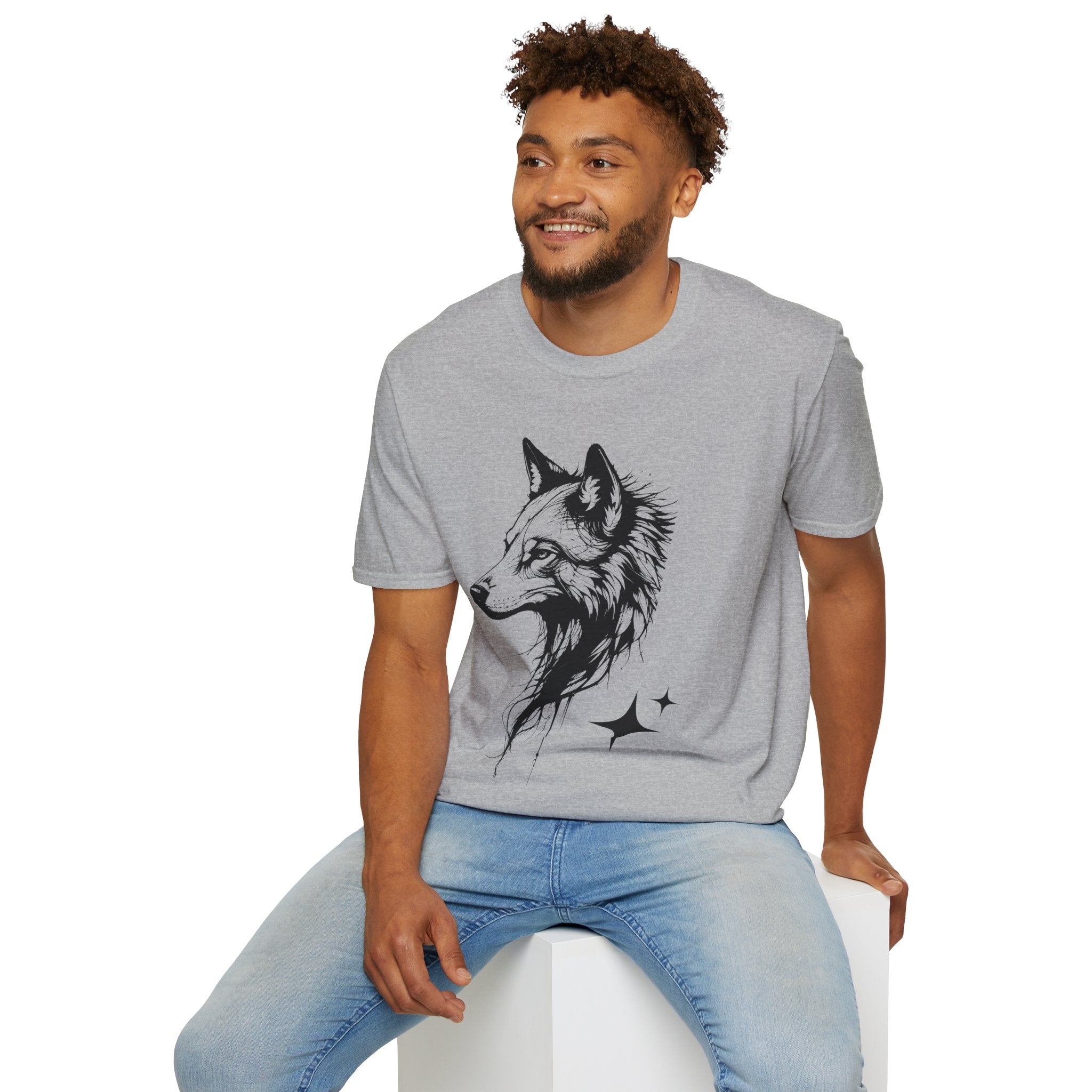 Wolf T Shirt, Mystic Wolf Graphic Tee, Forest Animal Shirt, Minimalist Wolf Head Shirt, Unisex Nature T-Shirt, Wildlife Gift, Boho Wolf Tee