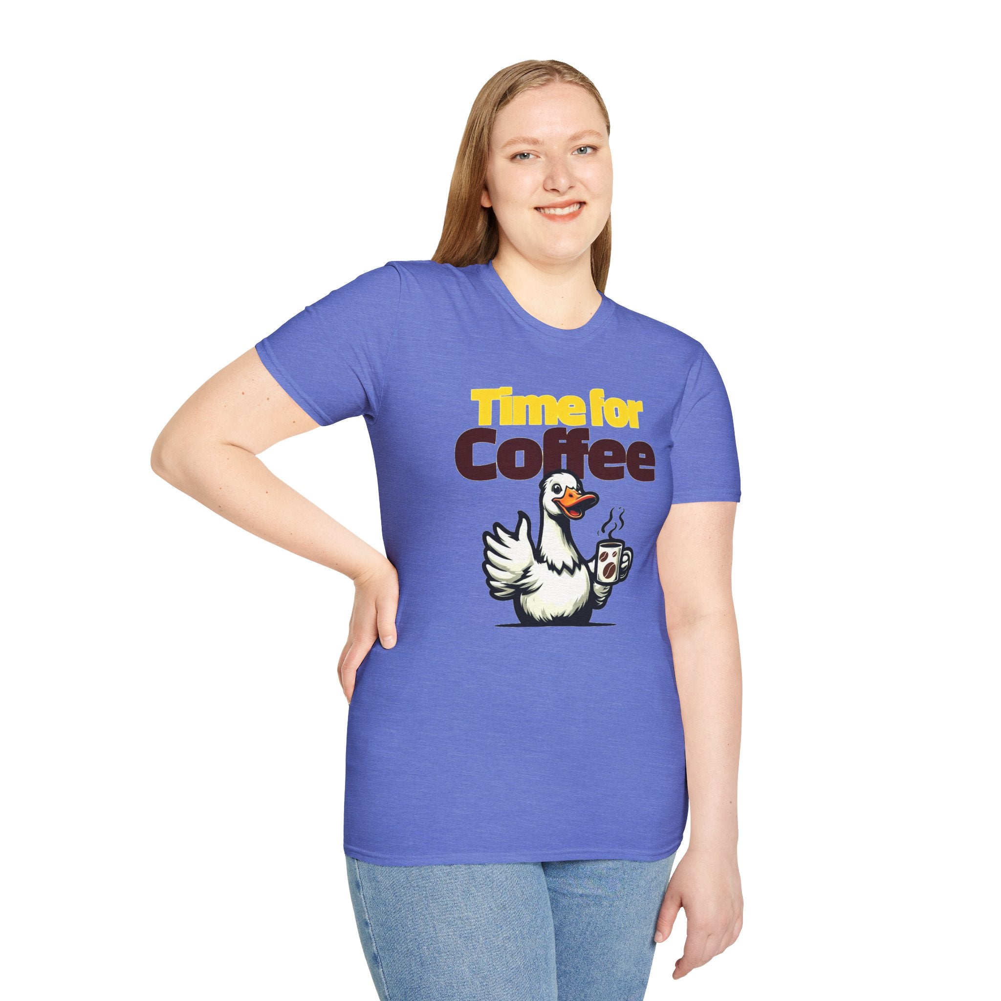 Time for Coffee Goose T-Shirt ☕🪿 Funny Cute Coffee Lover Graphic Tee Unisex Gift