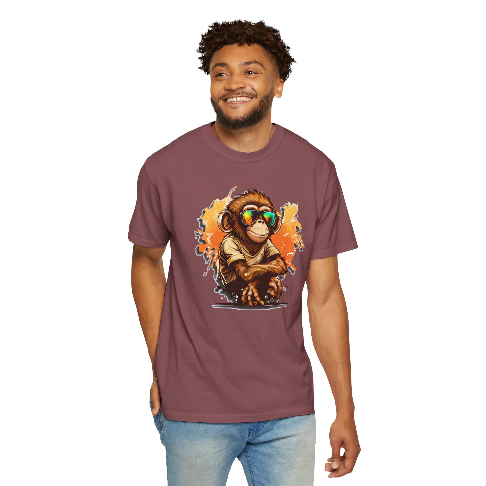 Cool Monkey Graphic T-Shirt | Funny Chimp Sunglasses Tee | Streetwear Animal Shirt | Unisex Casual Gift