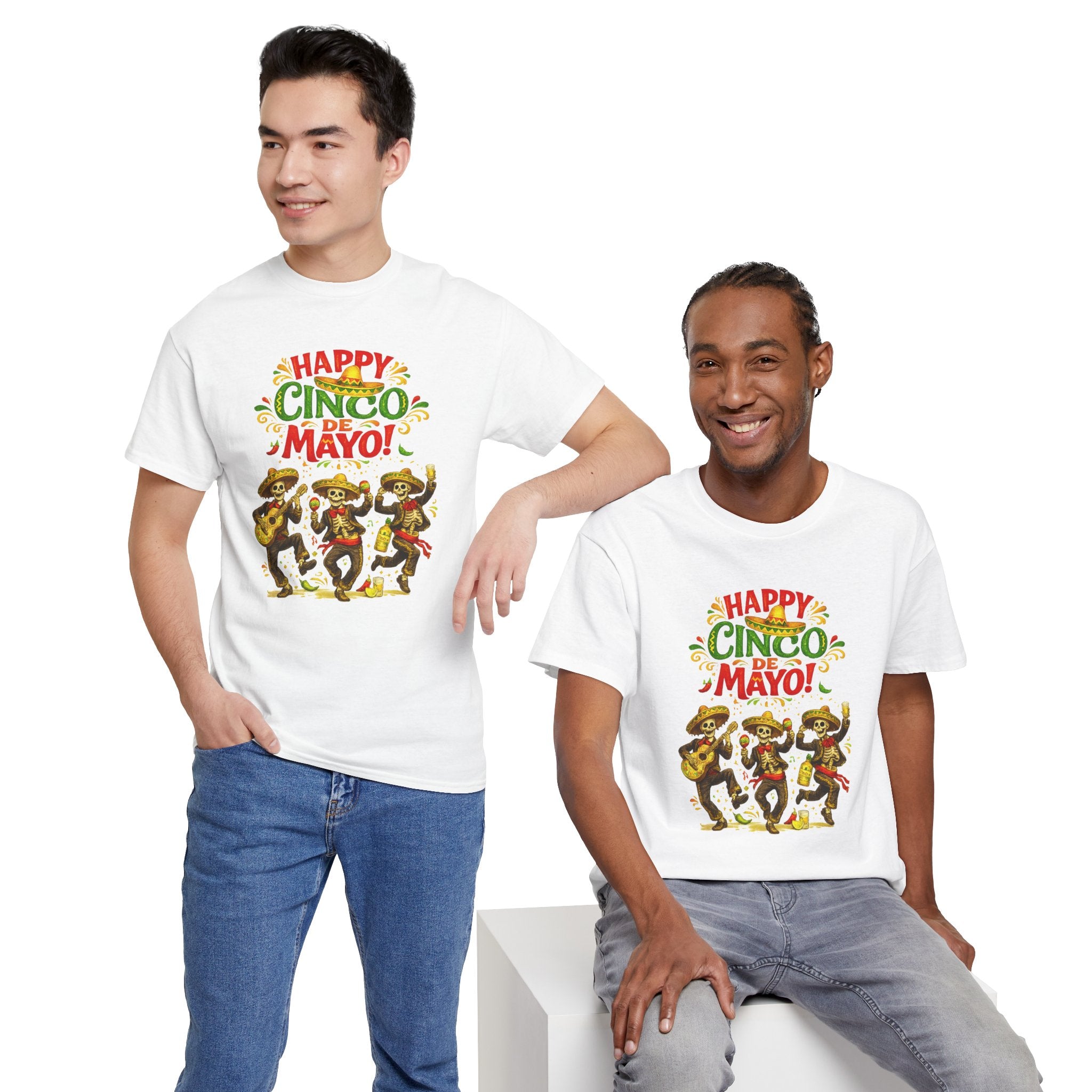 Cinco De Mayo Shirt, Happy Cinco De Mayo Tee, Dancing Skeleton Fiesta Shirt, Funny Mexican Party T-Shirt