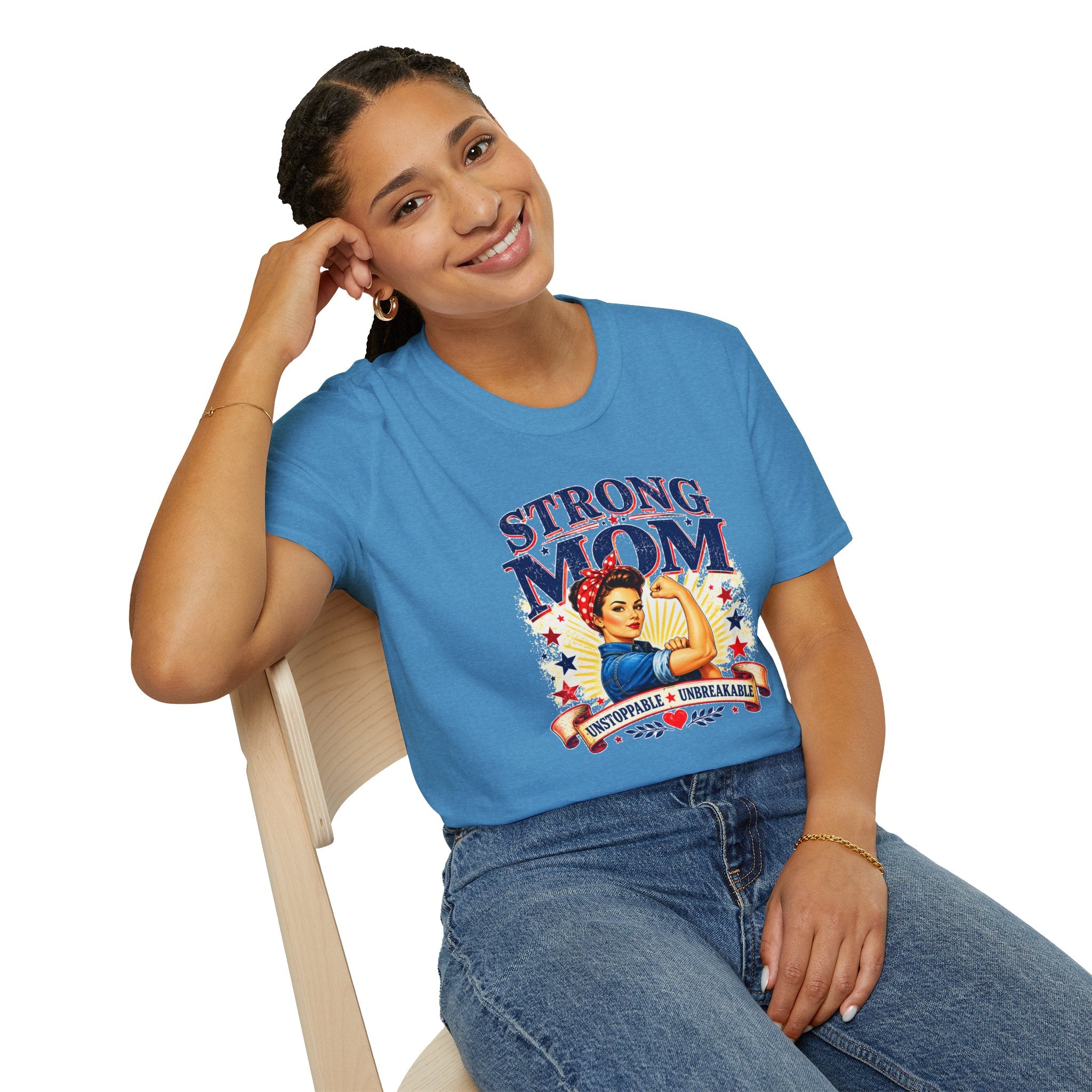 Strong Mom T-Shirt | Retro Vintage Mom Shirt | Empowered Mother Graphic Tee | Gift for Mom | Inspirational Women's T-Shirt