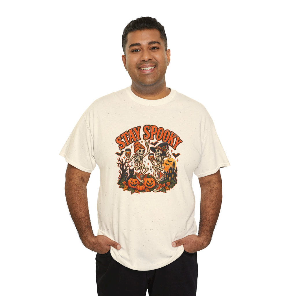Stay Spooky Halloween Shirt | Dancing Skeleton Pumpkin Graphic Tee