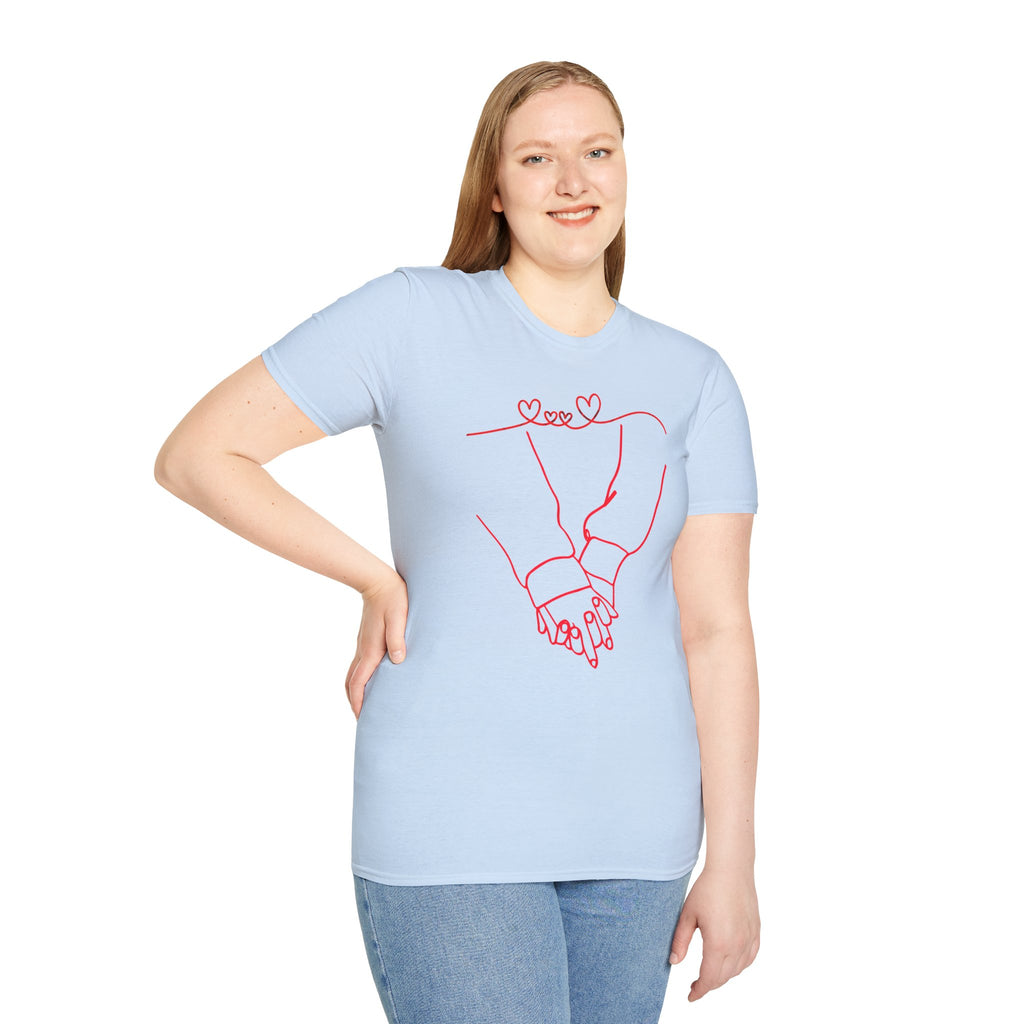 Couple Holding Hands Shirt, Matching Couple Gift, Minimalist Love Line Art T Shirt, Romantic Anniversary Gift for Him Her, Valentines Day Shirt