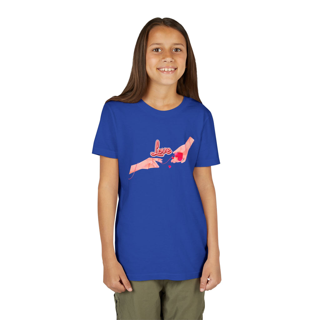 Youth Tee — Pink Hands Love Design (Valentine’s Day, Cute Kid Graphic)