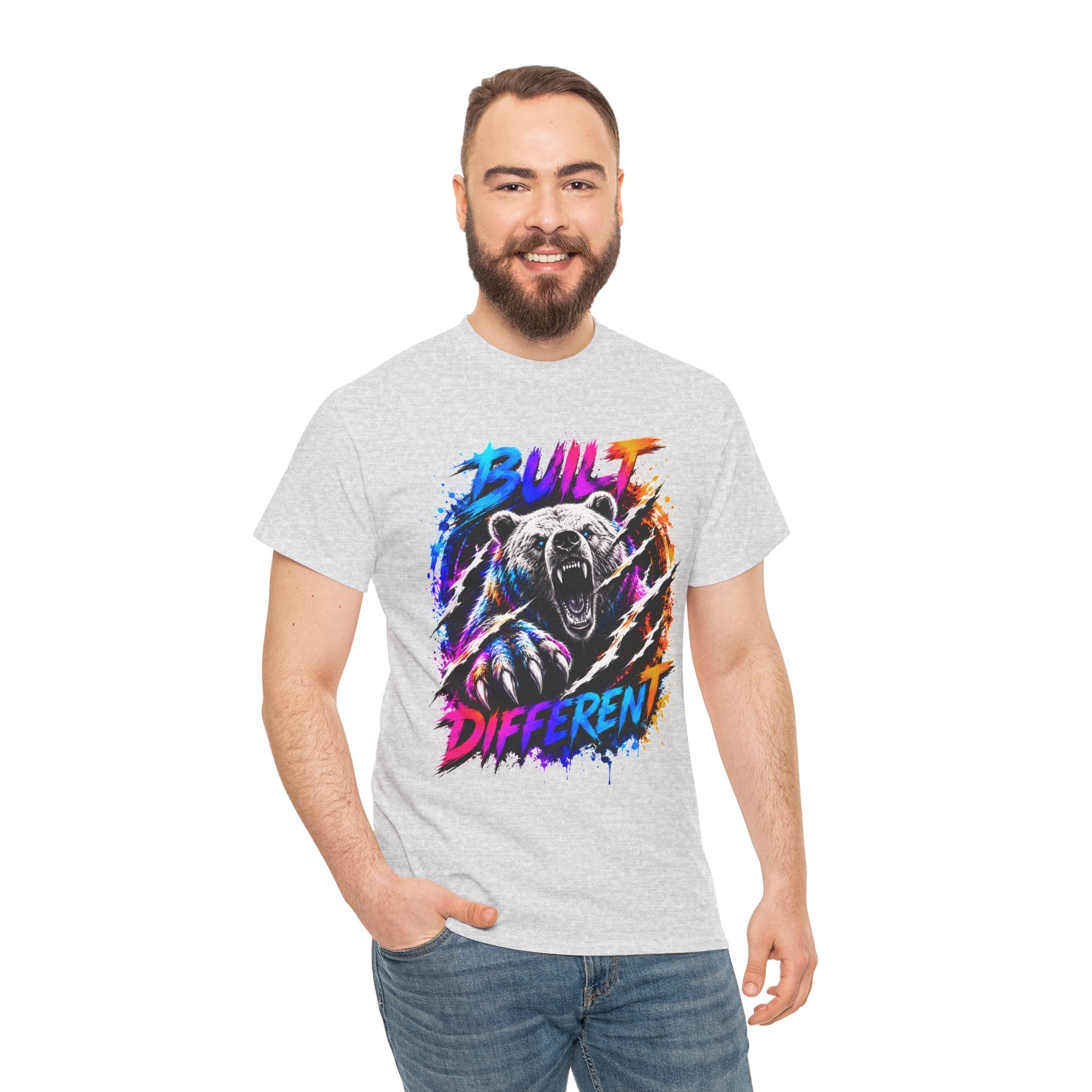 Built Different Bear T-Shirt — Bold Retro Grunge Graphic Tee