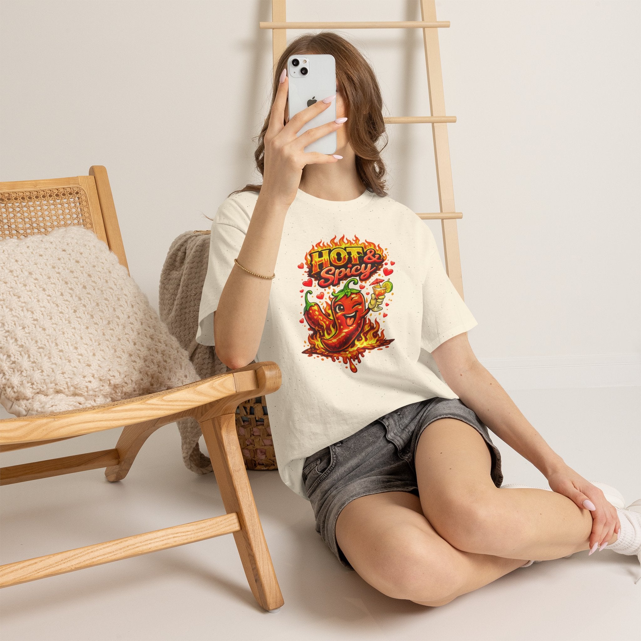 Hot & Spicy Pepper Shirt, Funny Chili Graphic Tee, Cute Food Lover T-Shirt, Spicy Gift